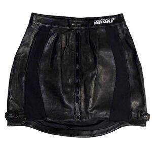 Unravel Project by Ben Taverniti Black Leather Mini Skirt
